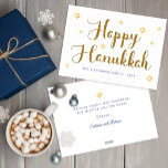 Happy Hanukkah Gold Script Holiday Card<br><div class="desc">Happy Hanukkah Gold Script Holiday Card</div>