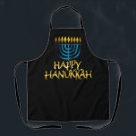 Happy Hanukkah Gold Teal Menorah Apron<br><div class="desc">Happy Hanukkah Gold Teal Menorah Apron</div>