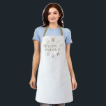 Happy Hanukkah gold white custom cute Apron<br><div class="desc">Happy Hanukkah,  custom cute Apron
Happy Hanukkah,  Happy Chanukah,  Hanukkah Sameach!,  Chag Sameach!,  Chag Urim Sameach!
faux gold and white</div>