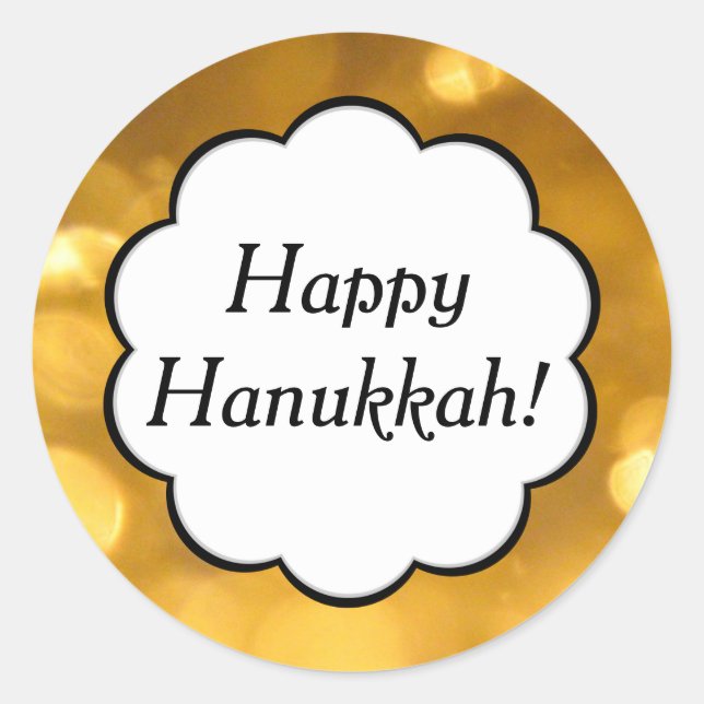 Happy Hanukkah - Golden Sticker (Front)