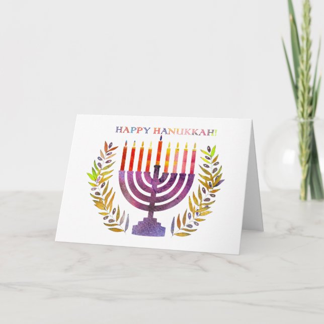 Happy Hanukkah Greeting Card (Blank) (Front)