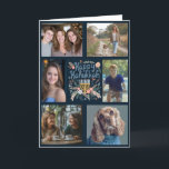 HAPPY HANUKKAH Hand-Drawn CUSTOM 6 PHOTO Folded Holiday Card<br><div class="desc">Hope you like this hand-drawn holiday design. Click "personalise" to edit and add your own photos and text to the front and inside. Delete or move artwork designs on the inside and back if you prefer. Also available as digital download to send via email or text message and save on...</div>