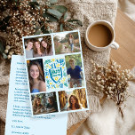 HAPPY HANUKKAH Hand-Drawn CUSTOM 6 PHOTO  Holiday Card<br><div class="desc">Hope you like this holiday design. Click "personalise" to edit and add your own photos and text to the front and back. Also available as digital download to send via email or text message and save on postage. Check my shop for more matching items like greeting cards, postcards, stickers, mugs,...</div>