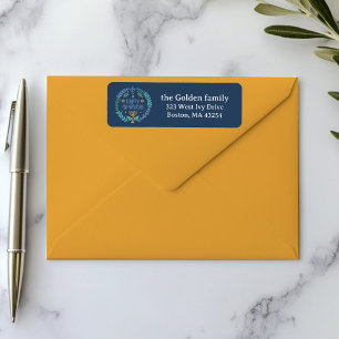HAPPY HANUKKAH Hand-Drawn Holiday return address 