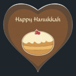 Happy Hanukkah Heart Sticker<br><div class="desc">Hanukkah - Happy Hanukkah Original & Creative Custom Gift Design. You may add or delete text,  change text font,  size,  align and colours.</div>