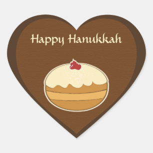 Happy Hanukkah Heart Sticker