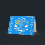 Happy Hanukkah  Holiday<br><div class="desc">Happy Hanukkah! Celebrate Hanukkah  this year with beautiful holiday design. Navy blue background with white Menorah and another Hanukkah items.</div>