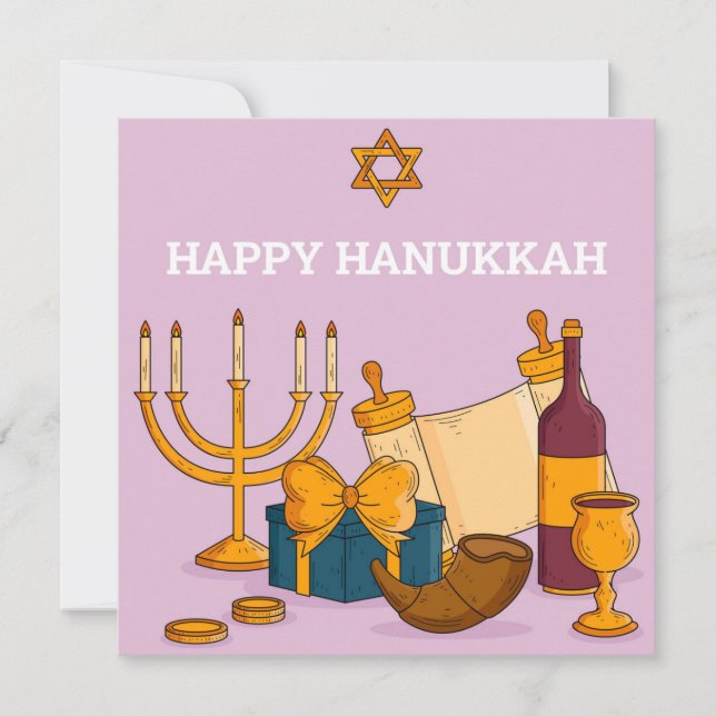 Happy Hanukkah Holiday Card (Front)
