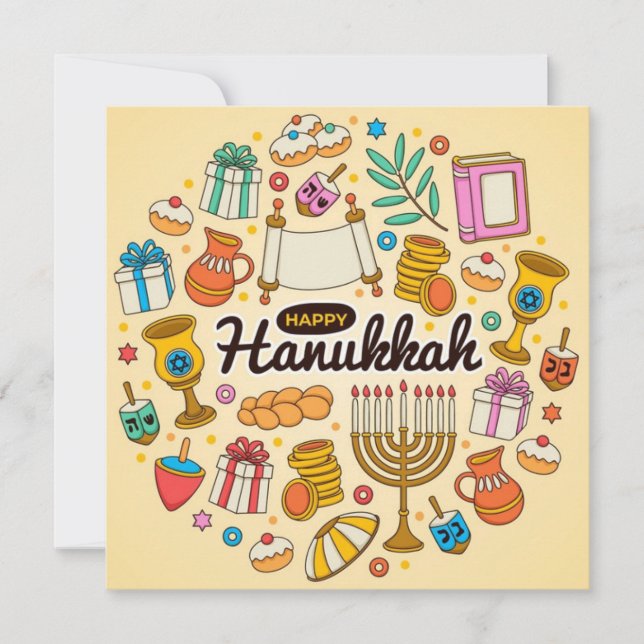 Happy Hanukkah Holiday Card (Front)