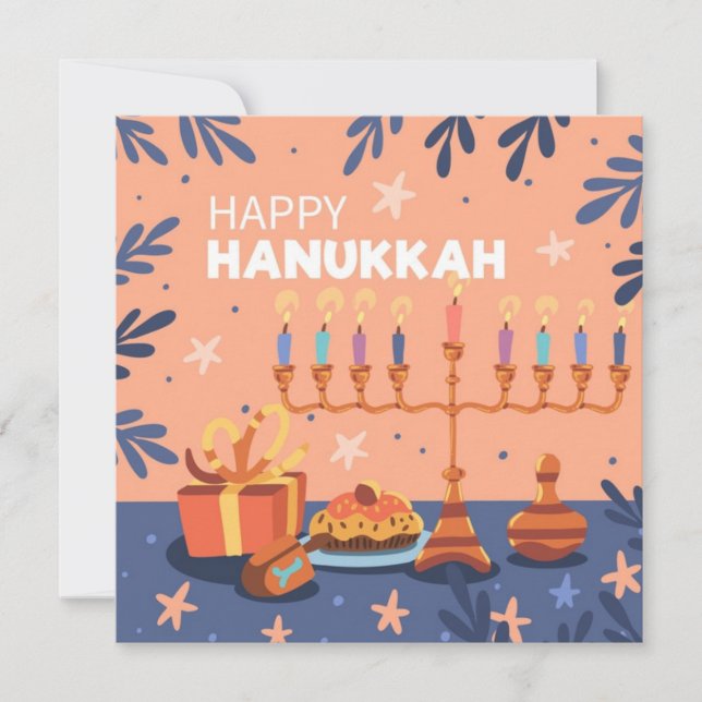 Happy Hanukkah Holiday Card (Front)