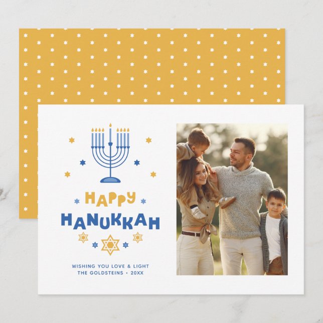 "Happy Hanukkah"  Holiday Card (Front/Back)