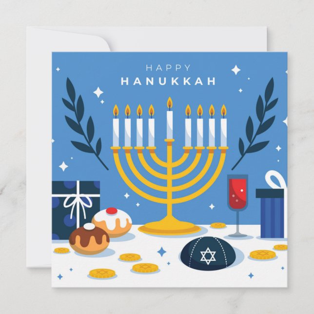Happy Hanukkah Holiday Card (Front)