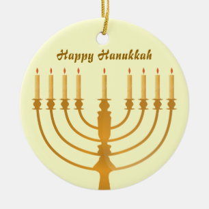Happy Hanukkah Holiday Ceramic Tree Decoration