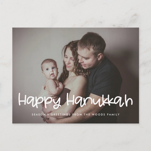Happy Hanukkah holiday family photo Postcard (Front)