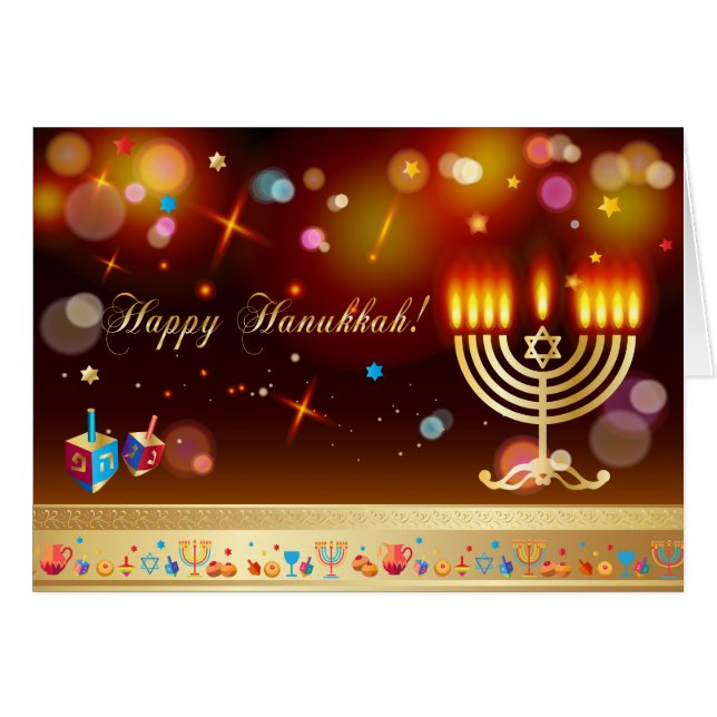 Happy Hanukkah Holiday Festival of Lights (Front Horizontal)