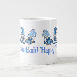 Happy Hanukkah Holiday Gnome Large Coffee Mug