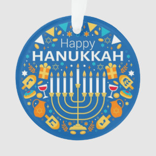 Happy Hanukkah Holiday Ornament
