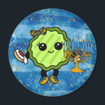 Happy Hanukkah Holiday Pickle  Magnet<br><div class="desc">Cute holiday pickle all decked out for Hanukkah. Collect all our funny holiday pickles!</div>