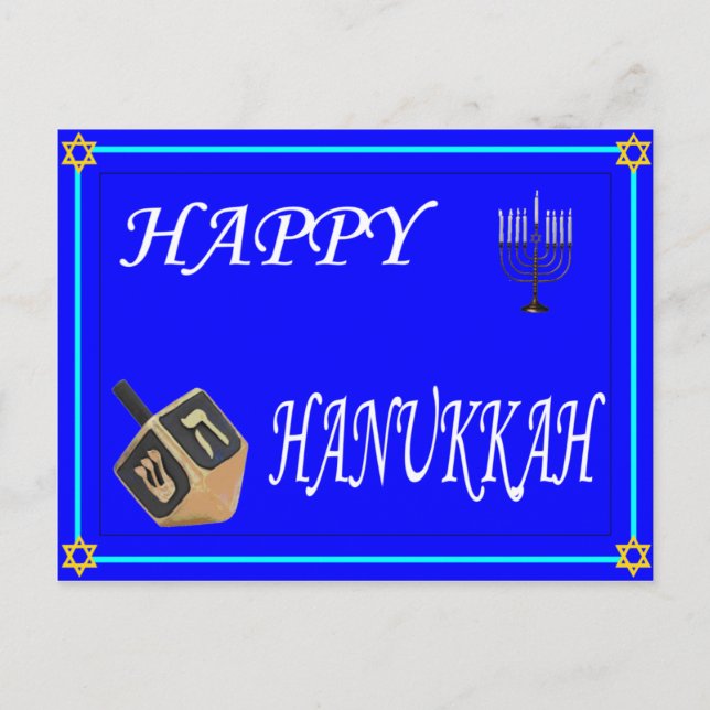 Happy Hanukkah Holiday Postcard (Front)