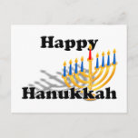 Happy Hanukkah Holiday Postcard<br><div class="desc">* Hanukkah, also known as the Festival of Lights, Feast of Dedication, is an eight-day Jewish holiday. * Use this postcard as a greeting, quick hello, invitation or Thank You card. * Add background colour of your choice, front and back. * If additional text is desired, choose font style, colour,...</div>