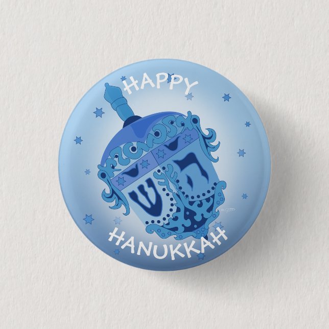 HAPPY HANUKKAH HOLIDAYS Small, 1¼ Inch 3 Cm Round Badge (Front)