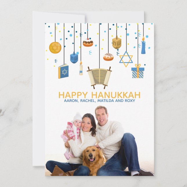Happy Hanukkah Icons Personalised Photo (Front)