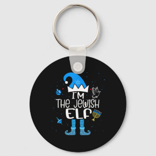 Happy Hanukkah I'm The Jewish Elf Family Christmas Key Ring