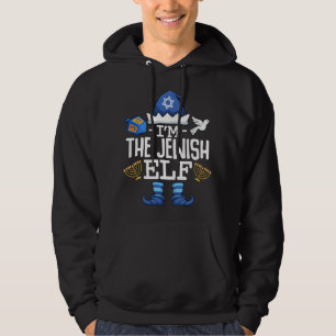 Happy Hanukkah I'm The Jewish Elf Funny Christmas Hoodie