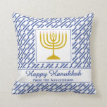 HAPPY HANUKKAH Israeli Flag Personalised Cushion<br><div class="desc">Modern, stylish patriotic flag to celebrate HANUKKAH, showing ISRAELI flag. Placeholder text is customisable, so you can change the greeting and/or change the family name to a personal greeting, family motto, or message in your own language. Ideal gift for Hanukkah and for home decor updates. Other pillow versions and matching...</div>
