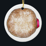 Happy Hanukkah Jelly Doughnut Doughnut Sufganiyah Ceramic Tree Decoration<br><div class="desc">Ornament features an original marker illustration of a delicious jelly doughnut. Perfect for celebrating Hanukkah.

This design is also available on other products. Don't see what you're looking for? Need help with customisation? Contact Rebecca to have something designed just for you.</div>