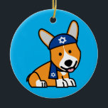 Happy Hanukkah Jewish Corgi Corgis Dog Puppy Ceramic Tree Decoration<br><div class="desc">I love Hanukkah and Corgi dogs. Corgis are so cute with their short little legs.  That's why I made a Hanukkah Corgi. Thank you for looking at Happy Food designs! Berenice Limon ©. www.zazzle.com/kitteh03* for more designs!</div>