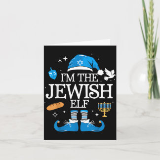 Happy Hanukkah Jewish Elf Family Group Christmas Card