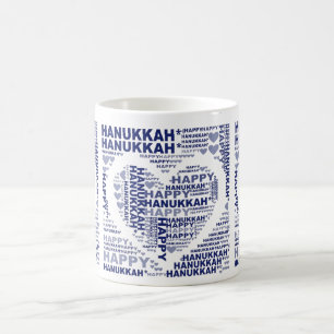 Happy Hanukkah Jewish Holiday Blue Coffee Tea Mug