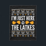 Happy Hanukkah Just Here For Latkes Hebrew Jewish  Fleece Blanket<br><div class="desc">Happy Hanukkah Just Here For Latkes Hebrew Jewish Holiday</div>