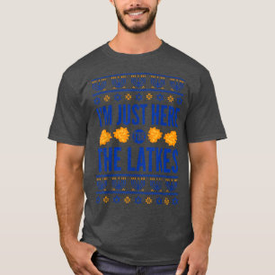 Happy Hanukkah Just Here for Latkes Hebrew Jewish T-Shirt