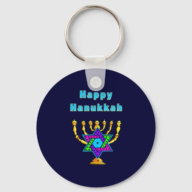 Happy Hanukkah Key Ring (Front)