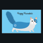 Happy Hanukkah Kitty Cat Rectangular Sticker<br><div class="desc">Celebrate Chanukah with our adorable and festive kitty cats!</div>