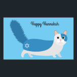 Happy Hanukkah Kitty Cat Rectangular Sticker<br><div class="desc">Celebrate Chanukah with our adorable and festive kitty cats!</div>
