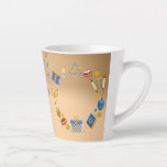 Happy Hanukkah Latte Mug in Orange<br><div class="desc">Happy Hanukkah Latte Mug in Orange</div>