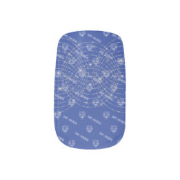 Happy Hanukkah Light Blue Faux Glitter Minx Nail Art