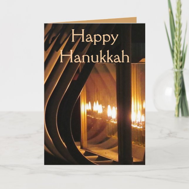 Happy Hanukkah Lights Holiday Card (Front)