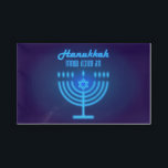 Happy Hanukkah Lights Jewish Holiday Navy Hebrew Acrylic Tray<br><div class="desc">Happy Hanukkah Beautiful Jewish Holiday Design with Hebrew lettering. Jewish Holiday Hanukkah background with traditional Chanukah symbols - Gold Menorah, Hanukkiah Candelabrum and Candles, wooden dreidels (spinning top), doughnuts, star of David and glowing lights wallpaper pattern. Hanukkah Festival Decoration. Jerusalem, Israel. Home & Living > Kitchen & Dining > Cookware...</div>