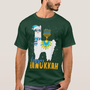 Happy Hanukkah Llama Cute Alpaca Chanukah T-Shirt