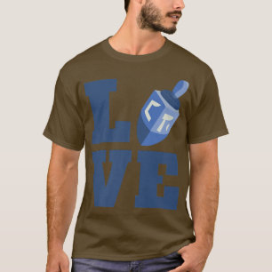 Happy Hanukkah LOVE Vintage Hebrew Menorah Jewish T-Shirt
