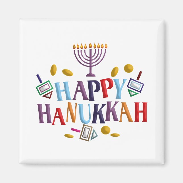 Happy Hanukkah Magnet (Front)