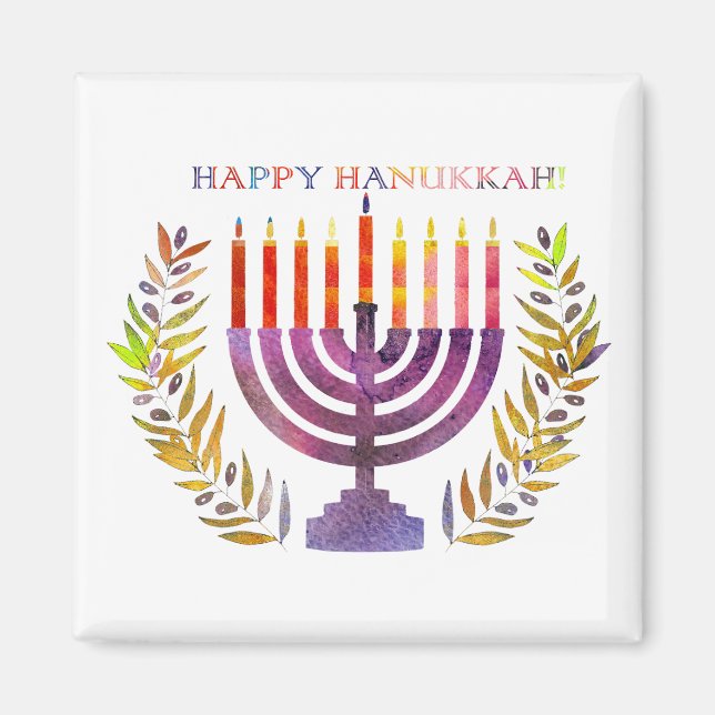 Happy Hanukkah Magnets (Front)