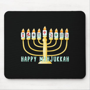 Happy Hanukkah Mahjong Menorah Mahjukkah Chanukkah Mouse Mat