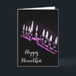Happy Hanukkah May you Bless and Be Blessed Card<br><div class="desc">Happy Hanukkah May you Bless and Be Blessed Lit Menorah card</div>
