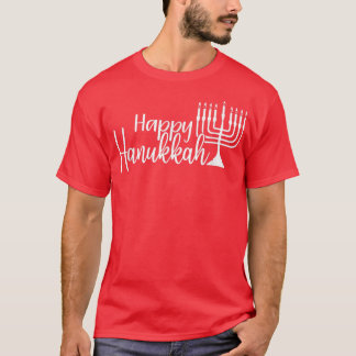 Happy Hanukkah, Men Women Kids, Menorah, Jewish Ho T-Shirt