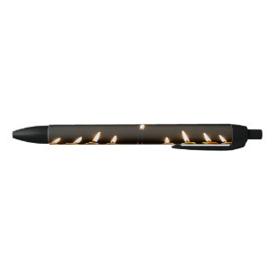 Happy Hanukkah Menorah Burning Candles Black Ink Pen